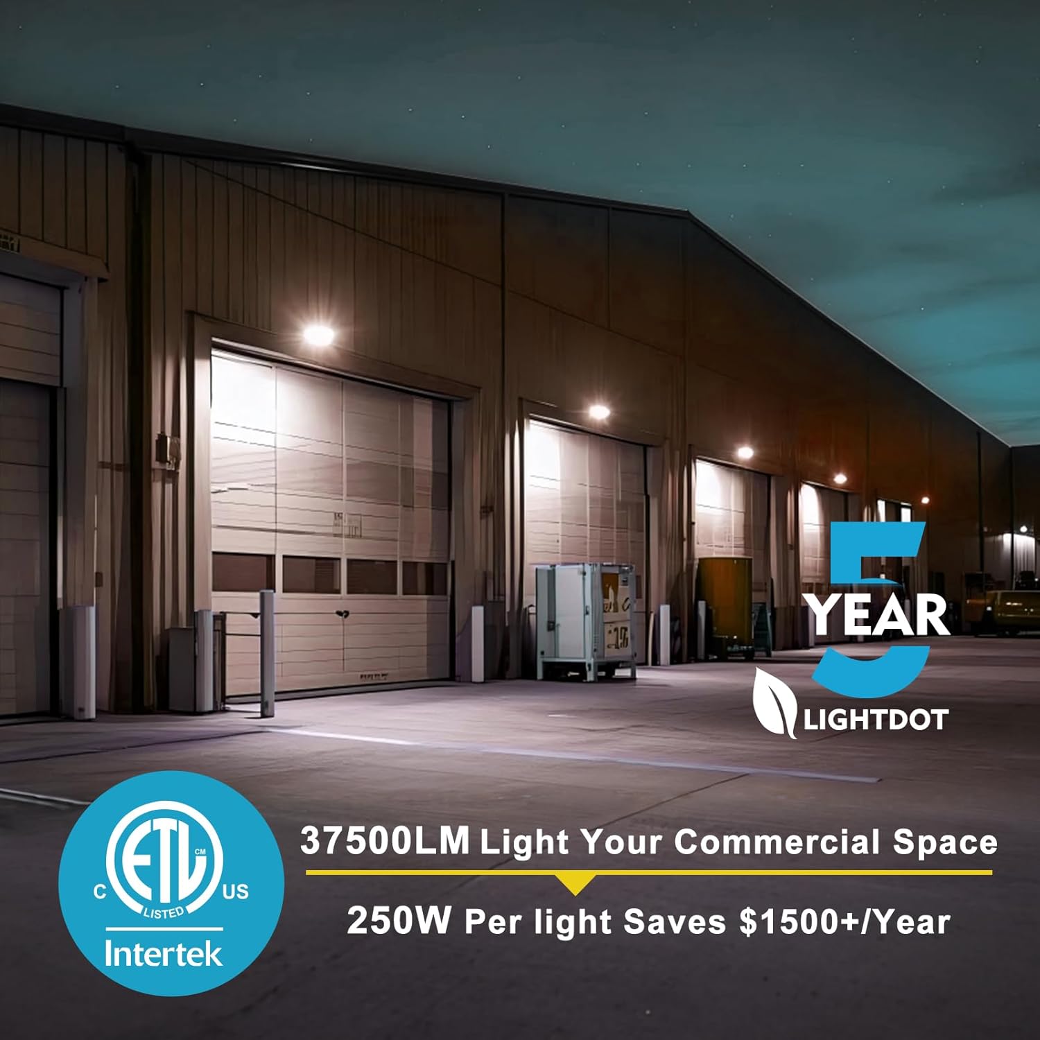 2 Pack 250W LED Outdoor Wall Pack Lights, Dusk Till Dawn