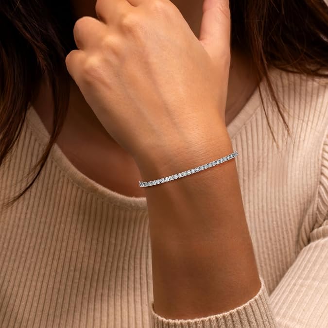 GILDED Diamond Bolo Bracelet 925 Silver .25 Cttw Sterling Silver