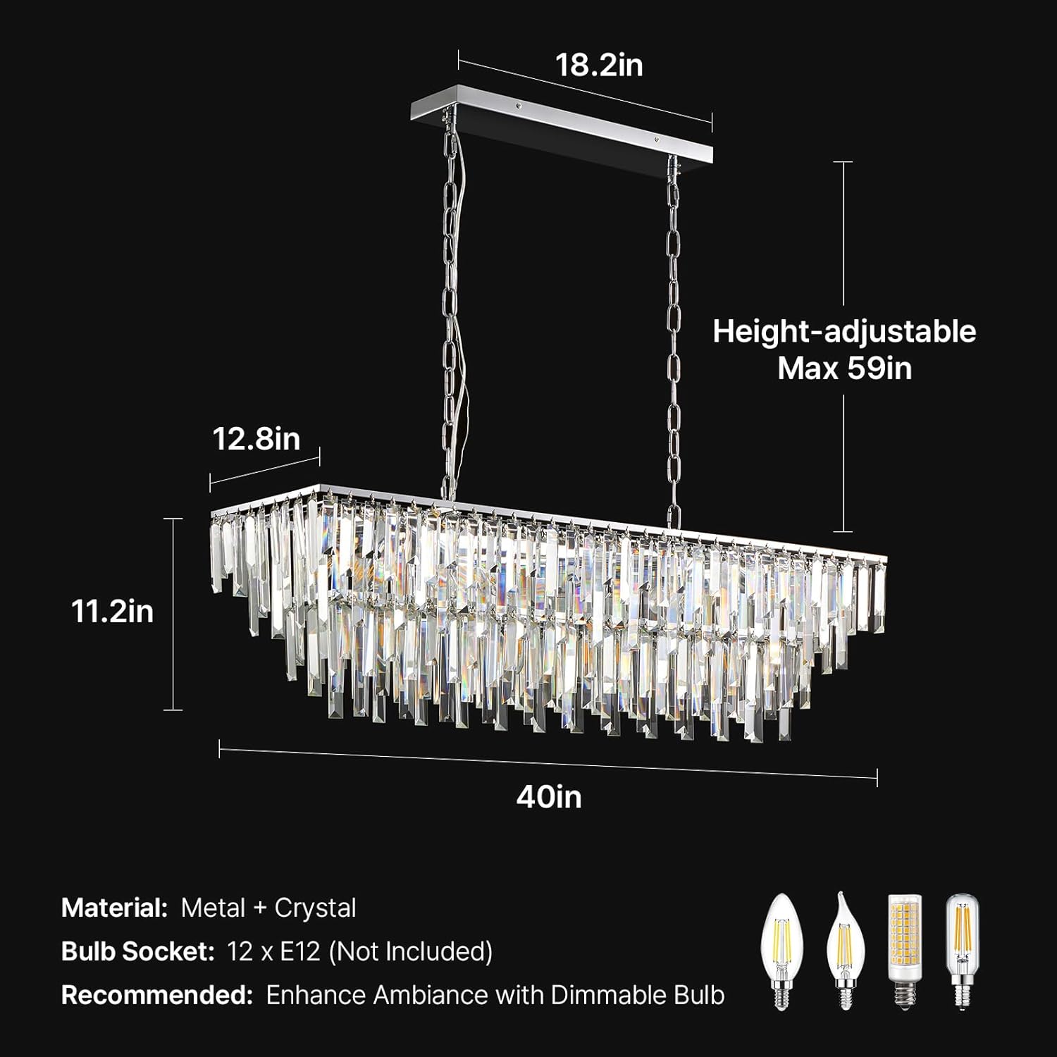 Crystal Chandelier Chrome