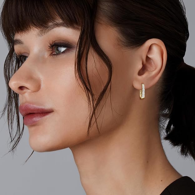 Diamond Pavé Huggie Hoop Earrings