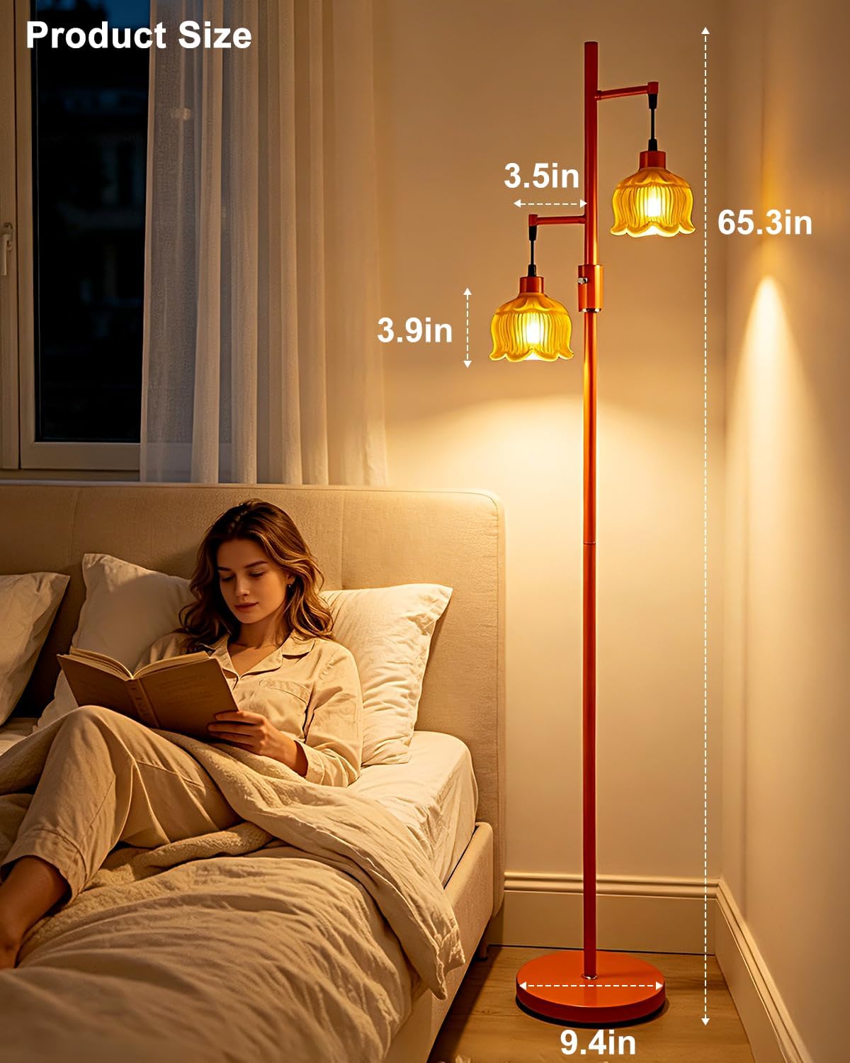 Globe Floor Lamp with LED Bulbs Included,